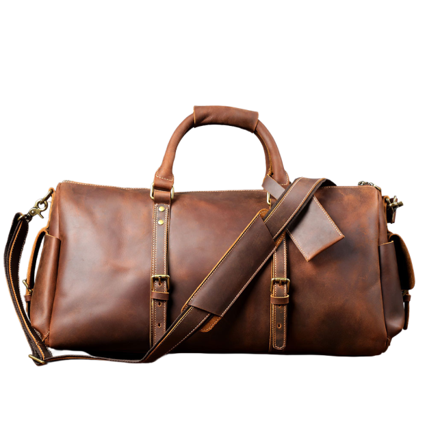 大容量レザ-ボストンバッグ