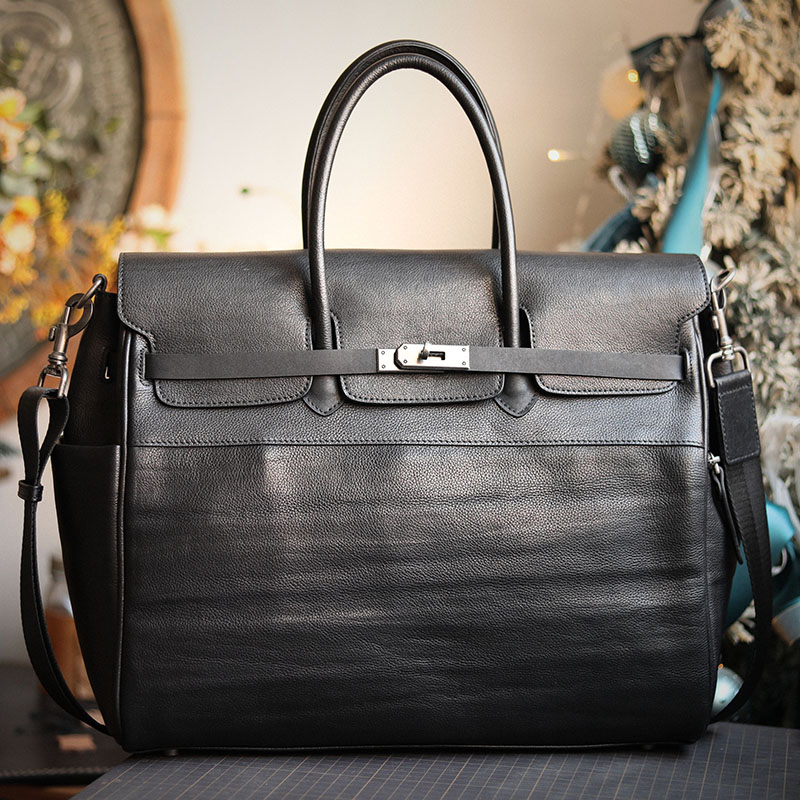 植物タンニン鞣しの天然牛革ハンドバッグ、ショルダ一 -ST5089201HD-THEVISU