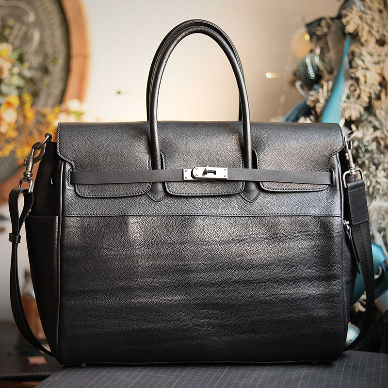 植物タンニン鞣しの天然牛革ハンドバッグ、ショルダ一 -ST5089201HD-THEVISU