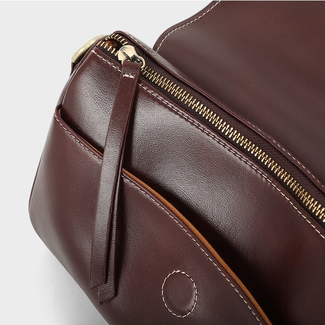 3色|牛革斜め掛けバッグ|レザーショルダーバッグ|レザーサコッシュ