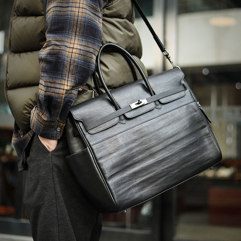 植物タンニン鞣しの天然牛革ハンドバッグ、ショルダ一 -ST5089201HD