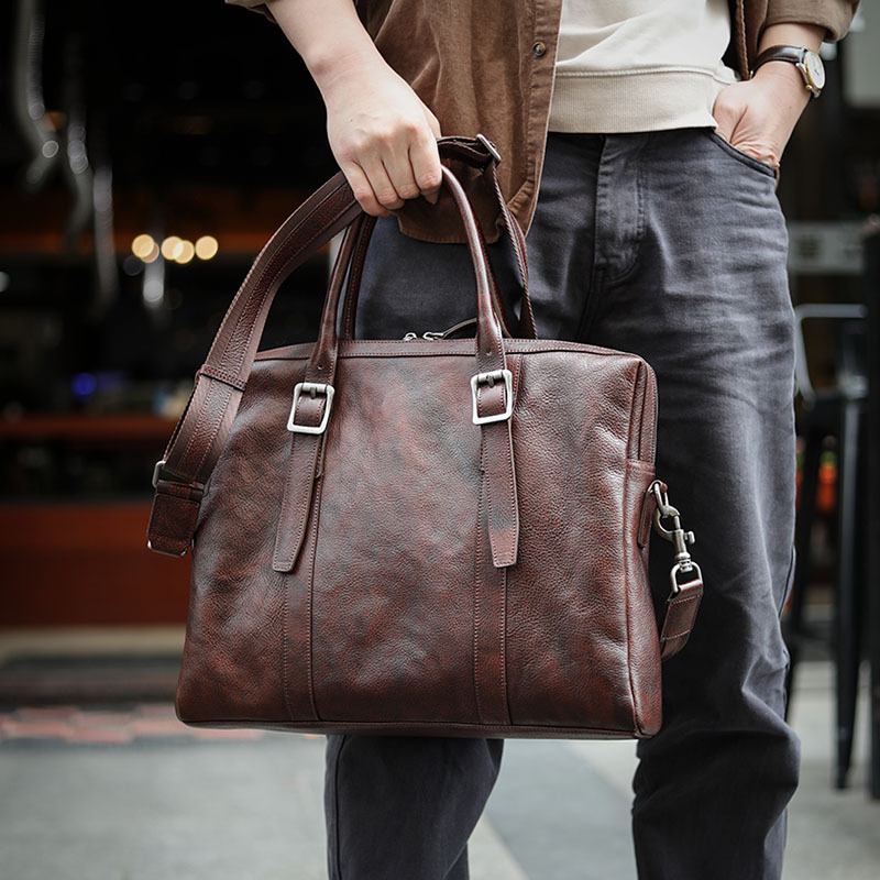 天然牛革ビジネスバッグ/レザーハンドバッグ-ST5039876HD