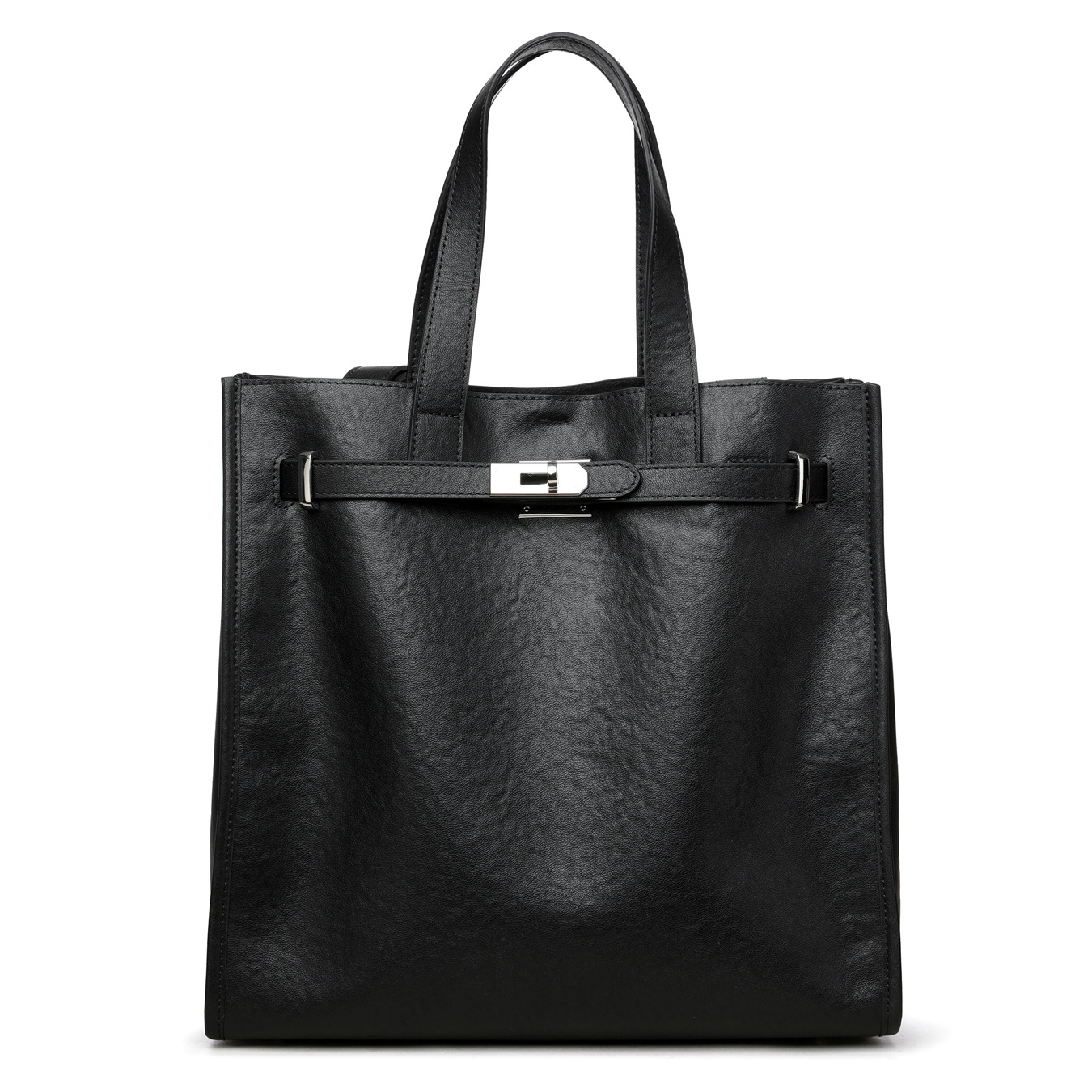 レザー縦長トートバッグ