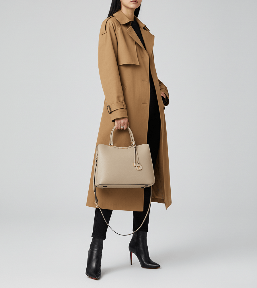 贅沢で高級感牛革トートバッグ