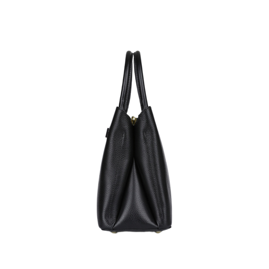 上品で洗練された牛革通勤ハンドバッグ