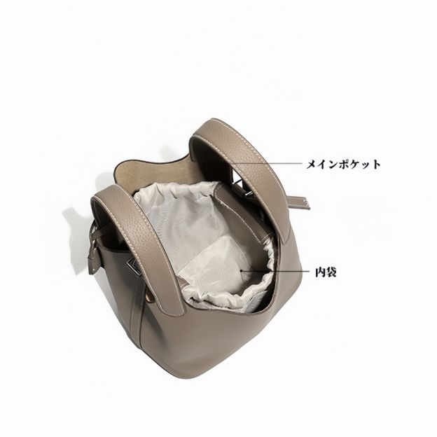 上質本革ミニバケツバッグ 