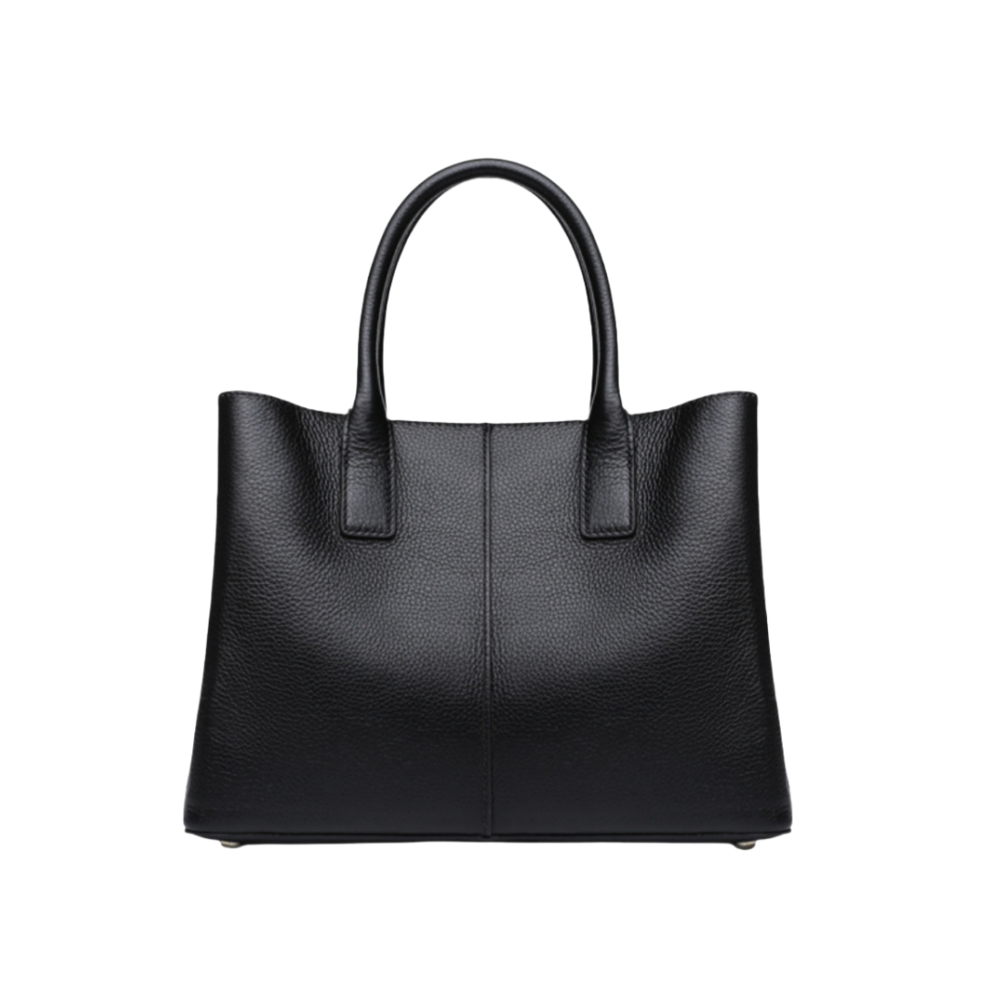 上品で洗練された牛革通勤ハンドバッグ