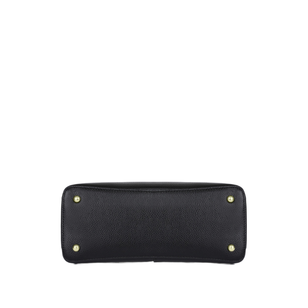 上品で洗練された牛革通勤ハンドバッグ