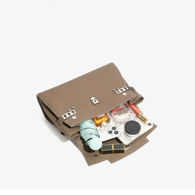 上質なシボ革トートバッグ