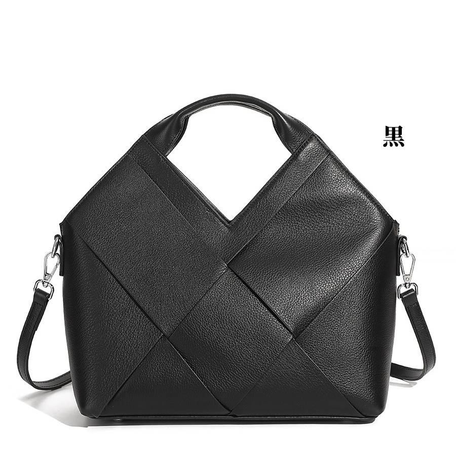 本革手編み斜め掛けショルダーバッグ