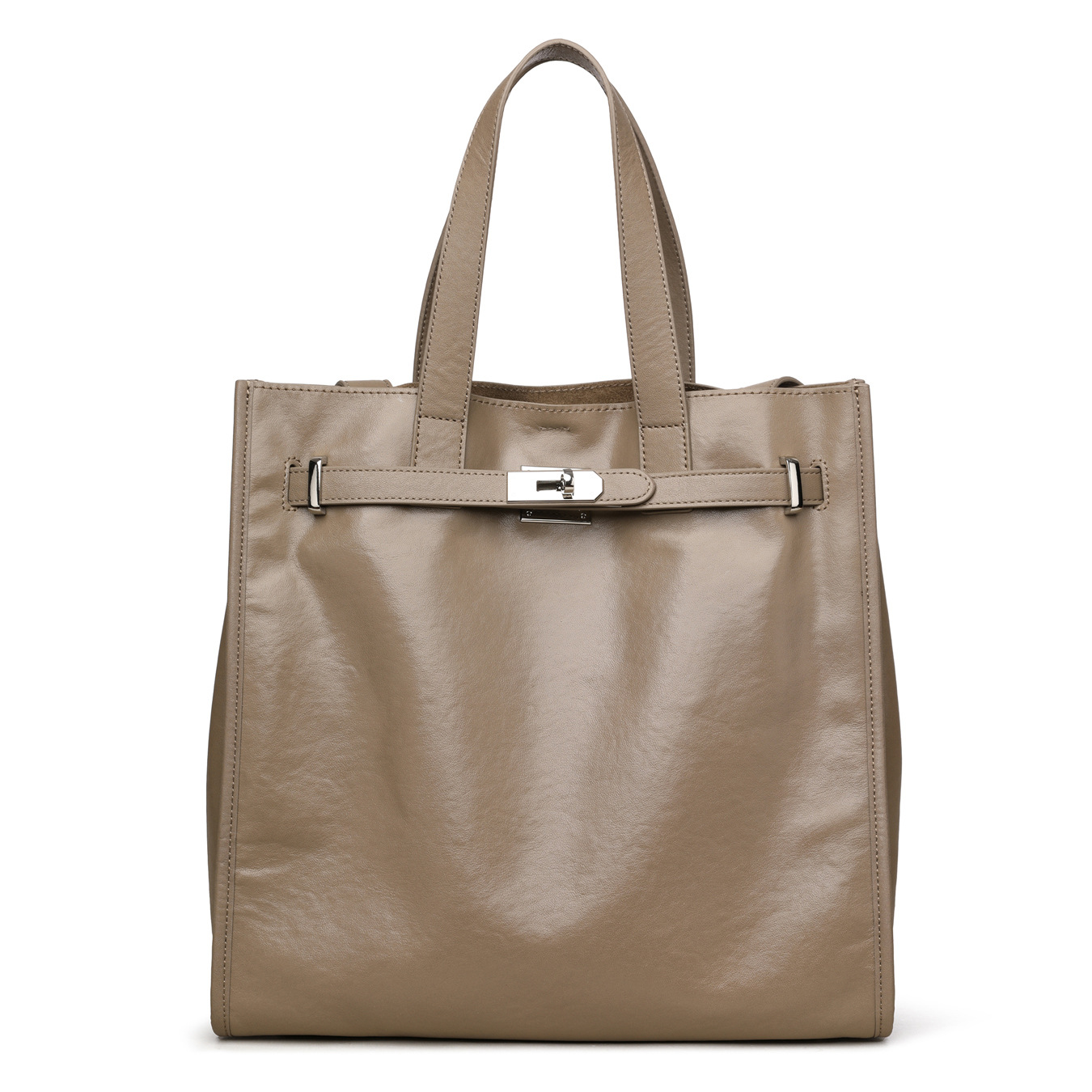 レザー縦長トートバッグ