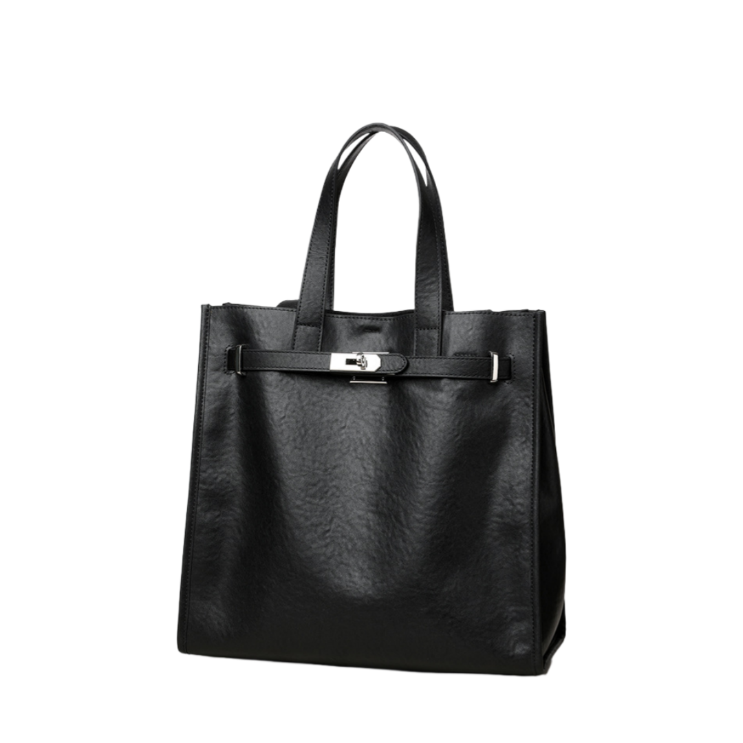 レザー縦長トートバッグ