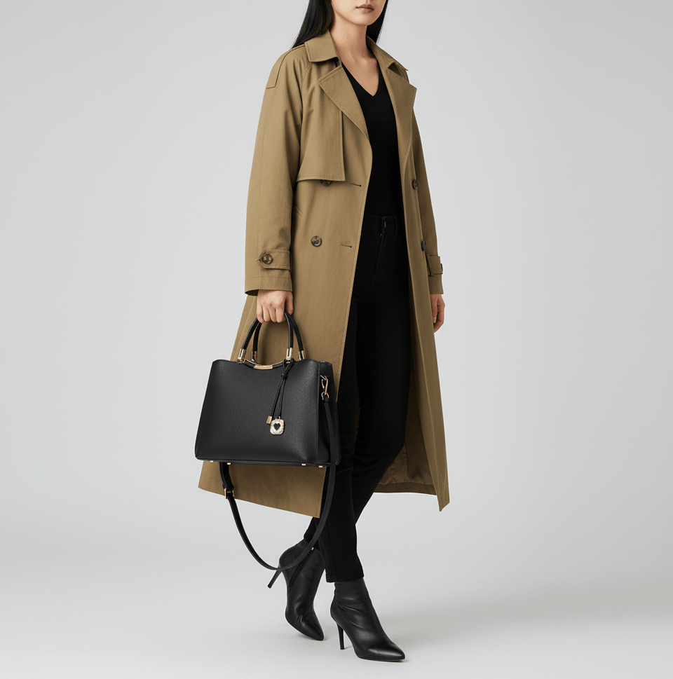 贅沢で高級感牛革トートバッグ