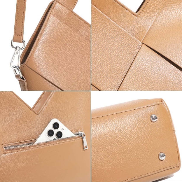 本革手編み斜め掛けショルダーバッグ