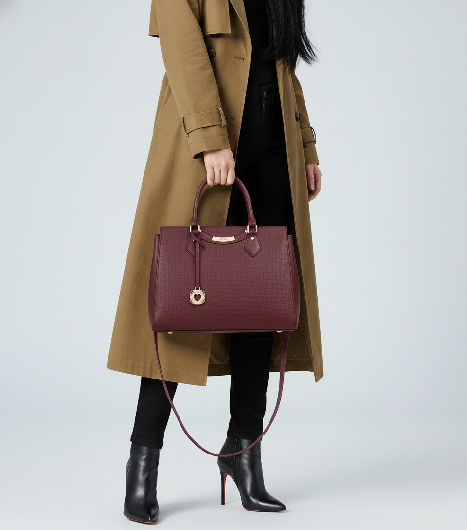 贅沢で高級感牛革トートバッグ