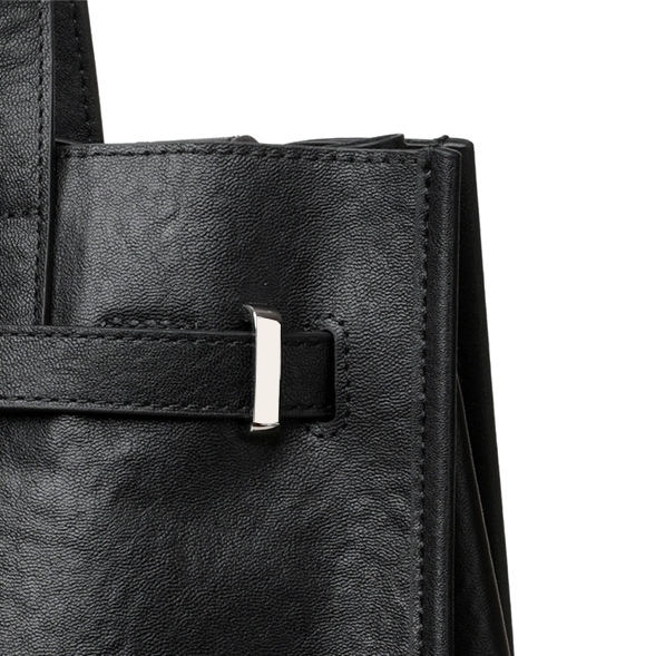 レザー縦長トートバッグ