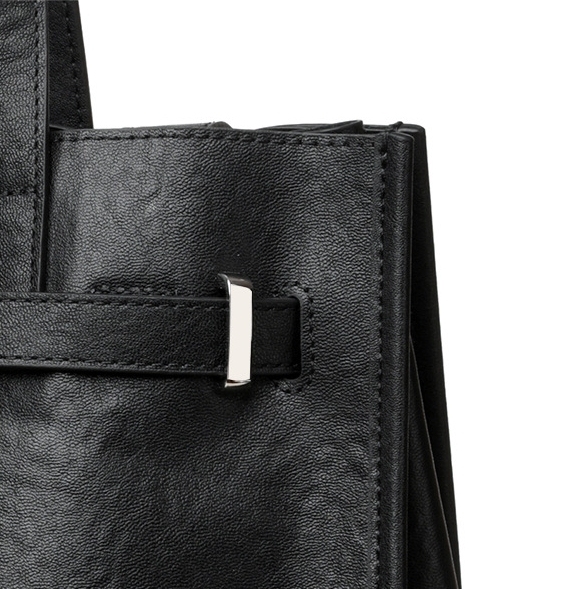 レザー縦長トートバッグ