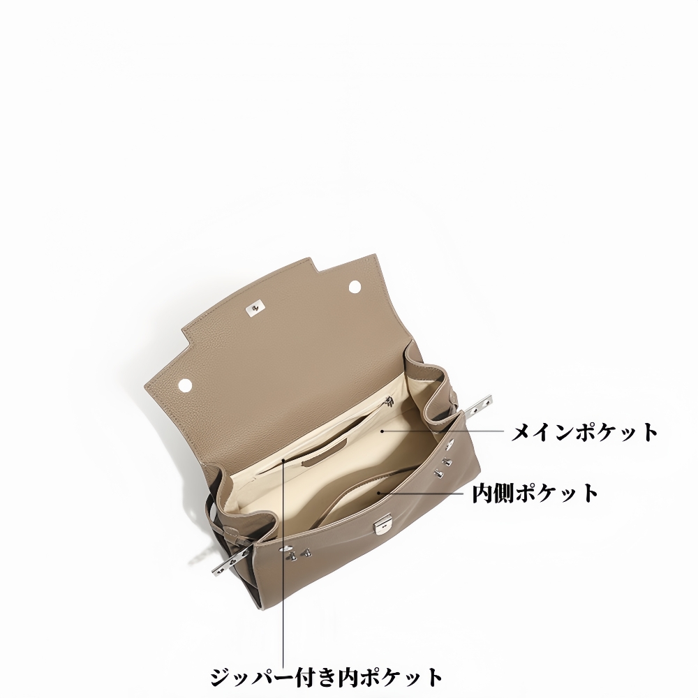 上質なシボ革トートバッグ