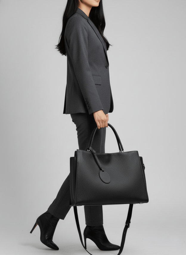 シボ革2WAYトート|A4書類対応