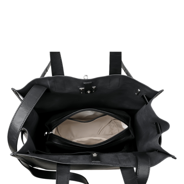 レザー縦長トートバッグ