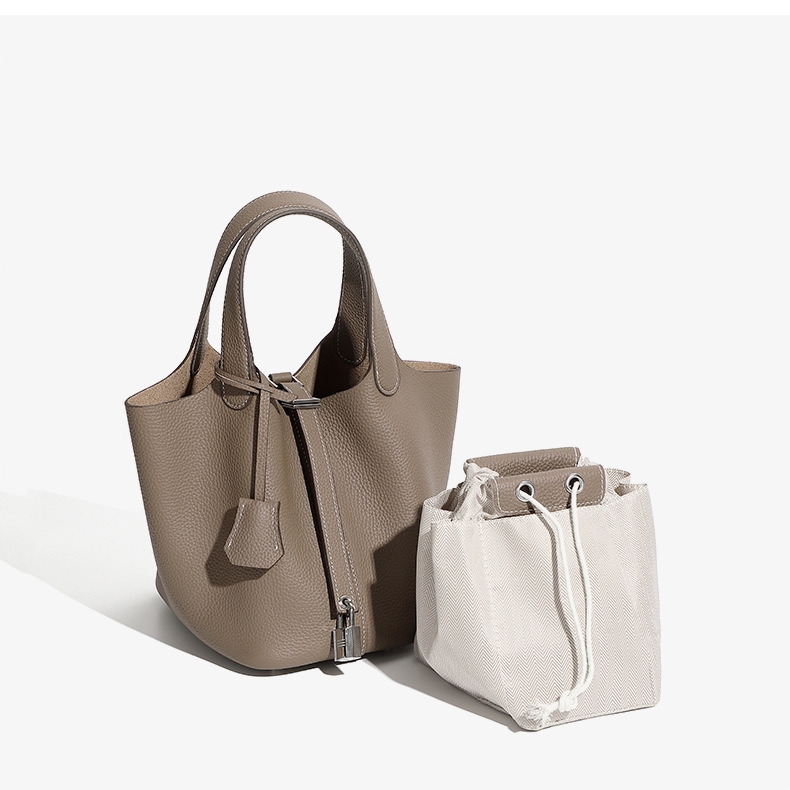 上質本革ミニバケツバッグ 