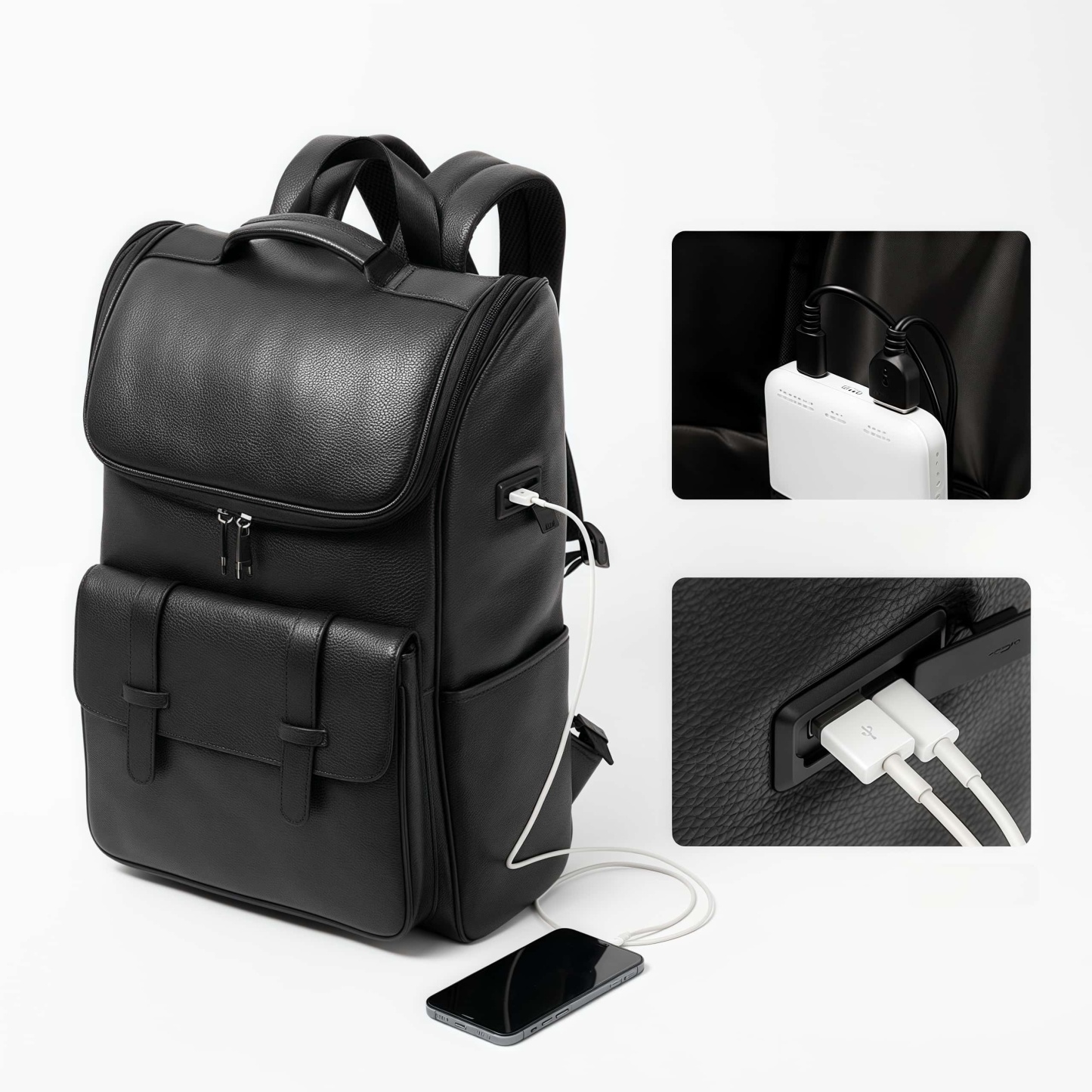 【ヴィンテージ風 】牛革バックパック 15.6 インチ PC 収納可｜大容量設計・通勤・旅行対応|