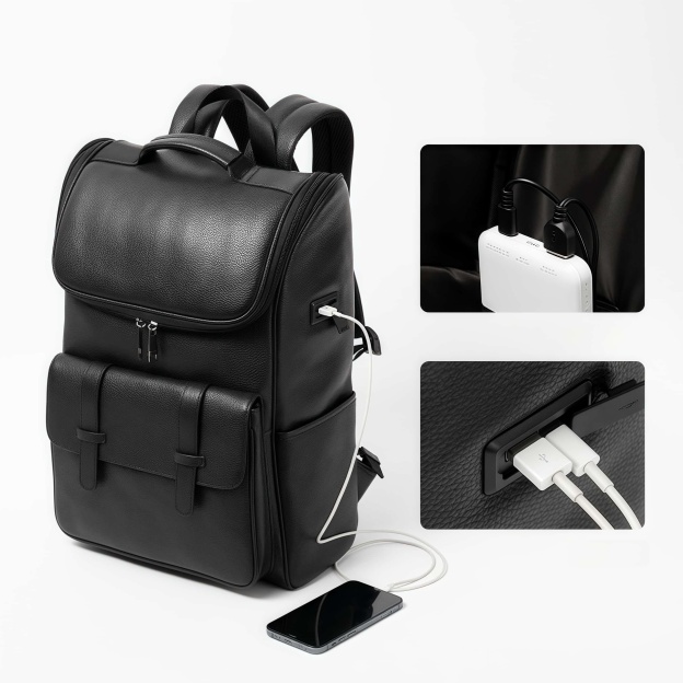 【ヴィンテージ風 】牛革バックパック 15.6 インチ PC 収納可｜大容量設計・通勤・旅行対応|