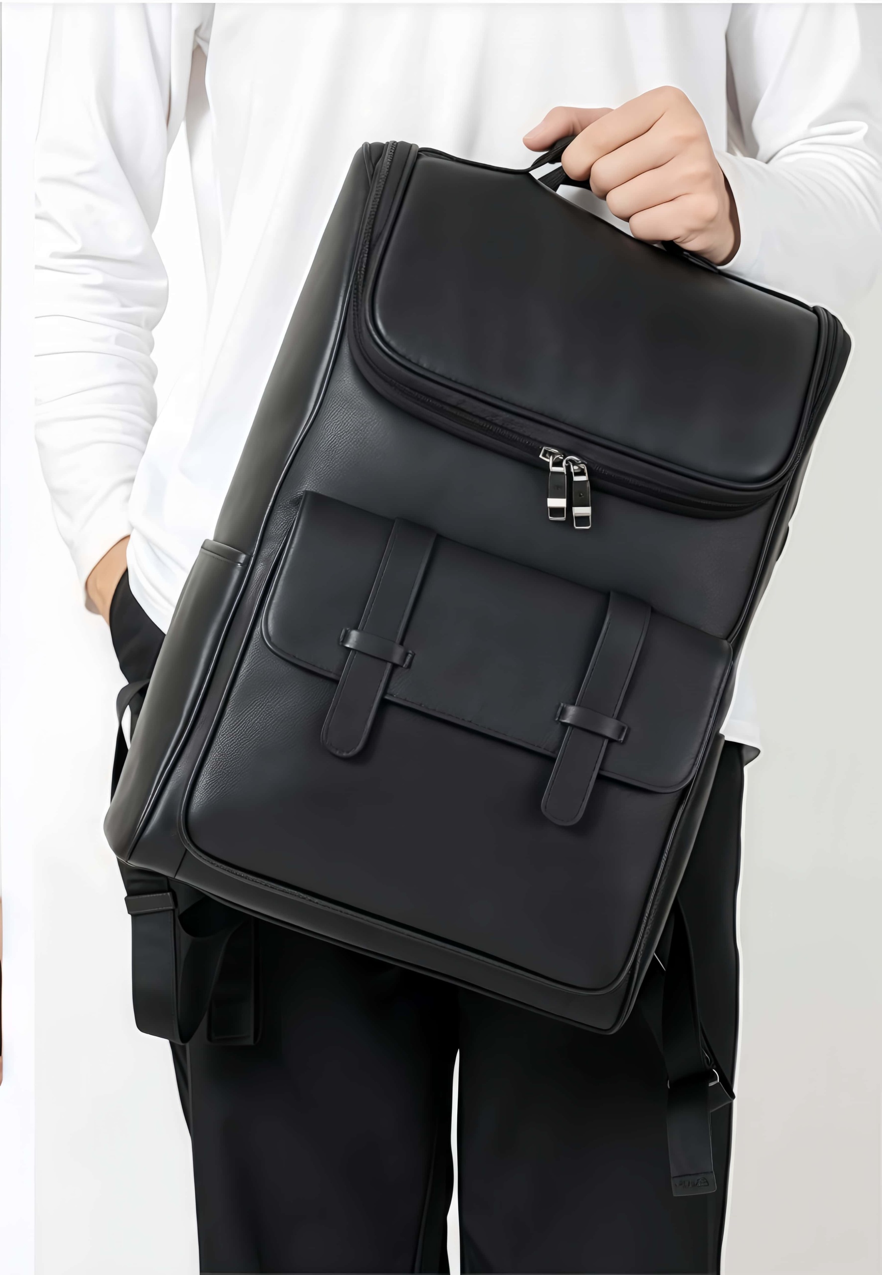 【ヴィンテージ風 】牛革バックパック 15.6 インチ PC 収納可｜大容量設計・通勤・旅行対応|