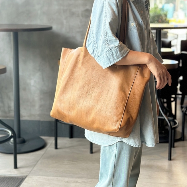 新作！茶|黒|緑※3色※厚みのある柔らかい天然牛革トートバッグ※牛革肩掛けバッグ