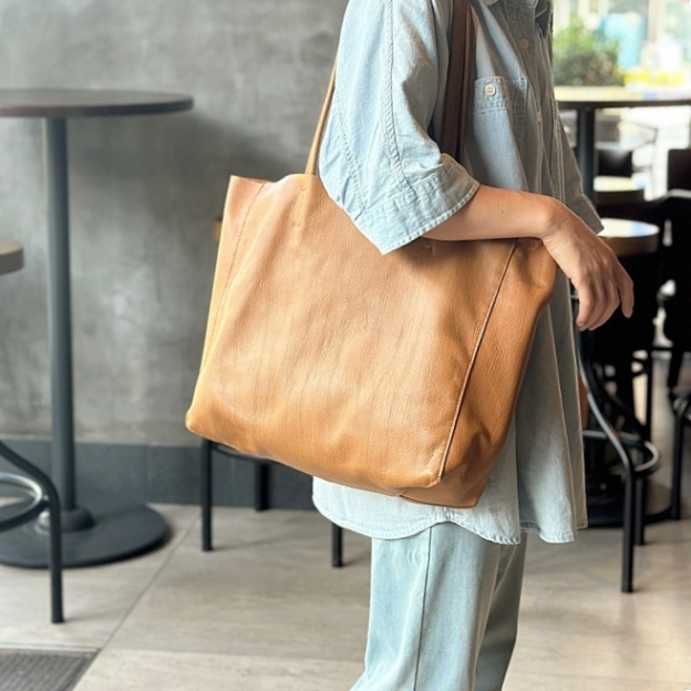 新作！茶|黒|緑※3色※厚みのある柔らかい天然牛革トートバッグ※牛革肩掛けバッグ