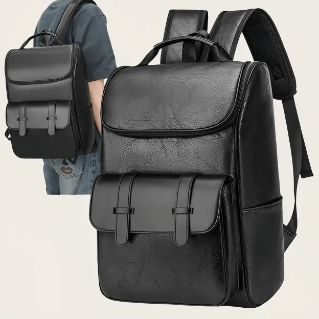 【ヴィンテージ風 】牛革バックパック 15.6 インチ PC 収納可｜大容量設計・通勤・旅行対応|