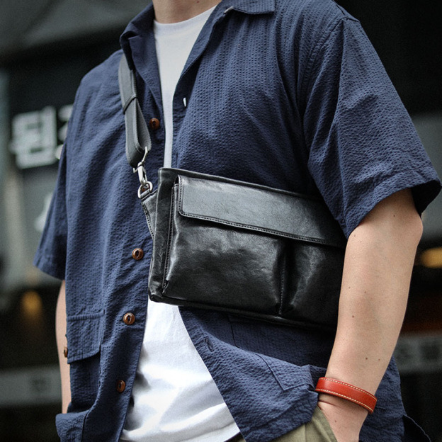 3種類の使用方法の天然牛革ショルダーバッグ/胸バッグ/ハンドバッグXK3038211HD