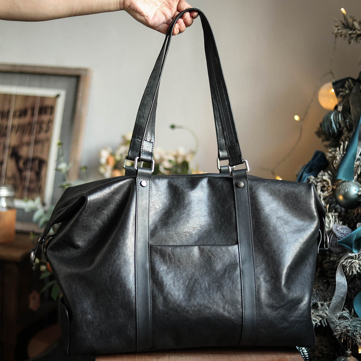 大容量牛革トートバッグ-TT803900HD