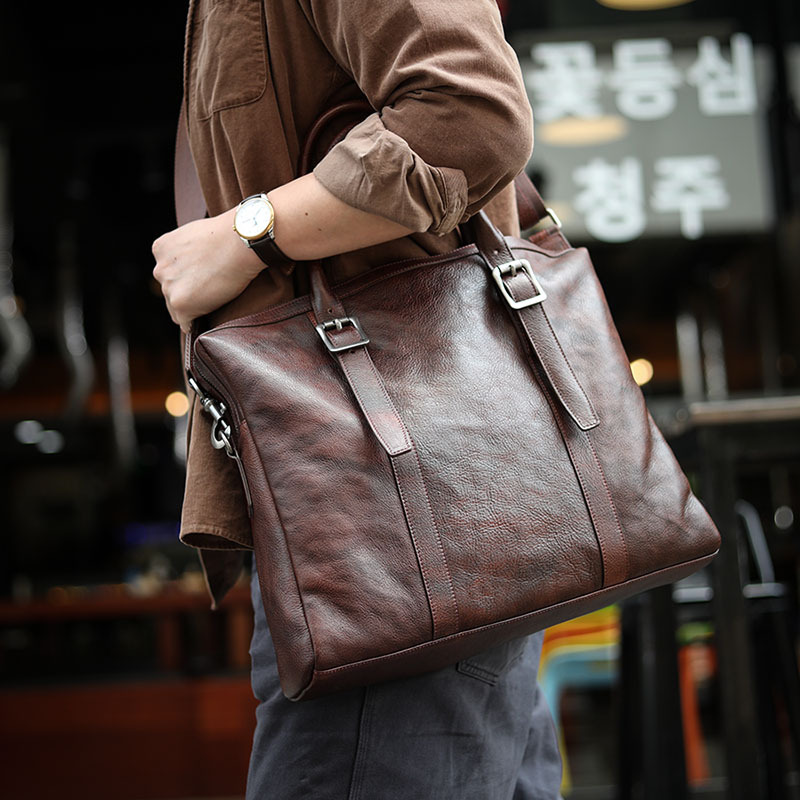 天然牛革ビジネスバッグ/レザーハンドバッグ-ST5039876HD