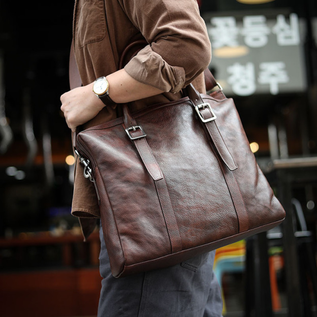 天然牛革ビジネスバッグ/レザーハンドバッグ-ST5039876HD