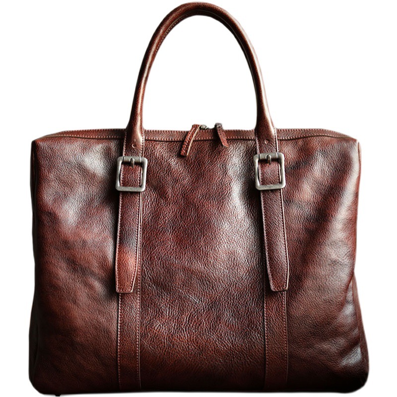 天然牛革ビジネスバッグ/レザーハンドバッグ-ST5039876HD