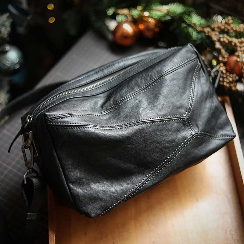 植物タンニン鞣しの天然牛革斜め小物ショルダーバッグ-XK3049356HD-THEVISU