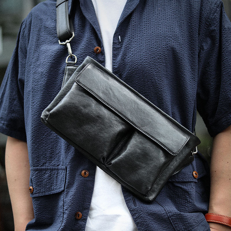 3種類の使用方法の天然牛革ショルダーバッグ/胸バッグ/ハンドバッグXK3038211HD