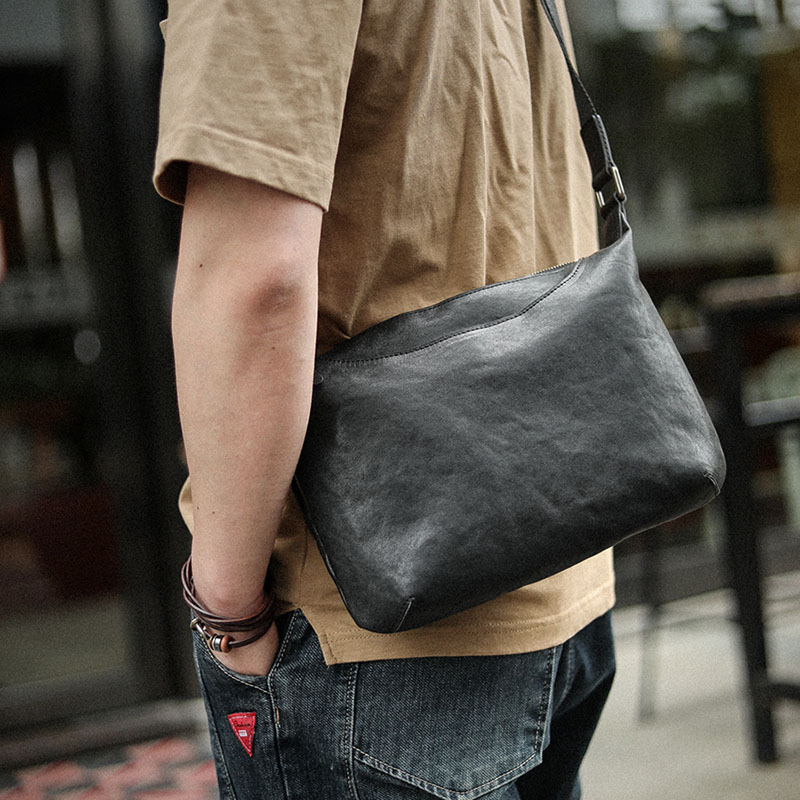 植物タンニン鞣しの天然牛革ショルダーバッグ、 ショルダ一XK3065002