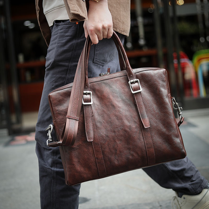 天然牛革ビジネスバッグ/レザーハンドバッグ-ST5039876HD