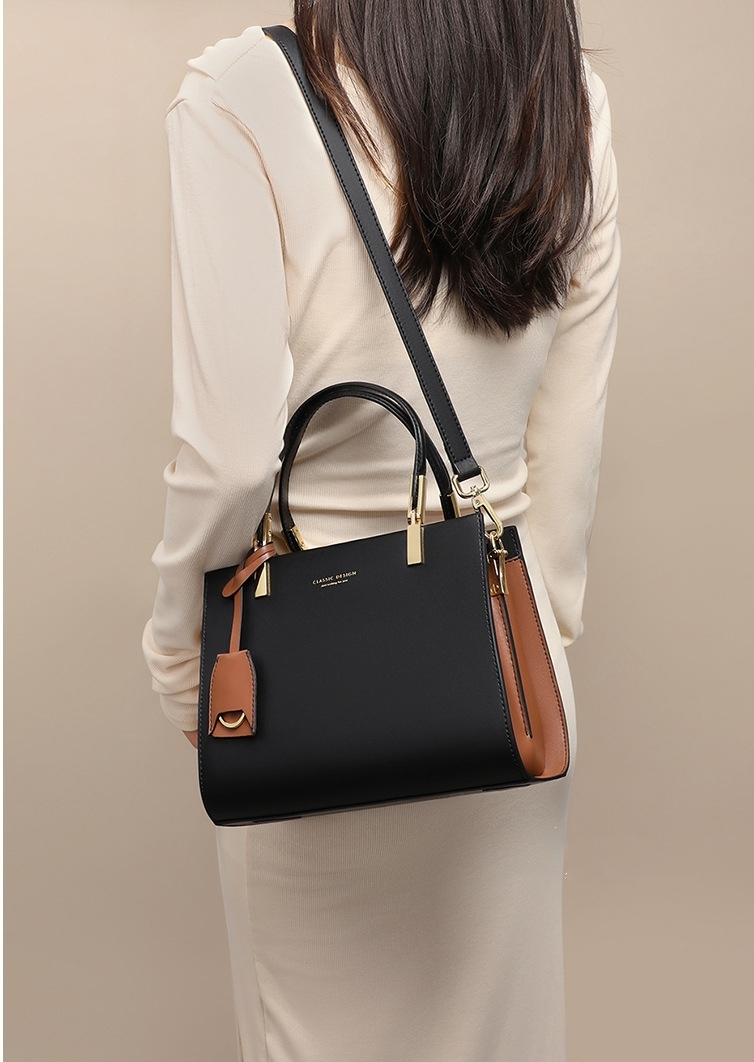 トレンディ ！•黒•3WAY•天然牛革ハンドバッグ•牛革ショルダーバッグ