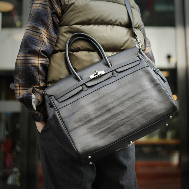 植物タンニン鞣しの天然牛革ハンドバッグ、ショルダ一 -ST5089201HD