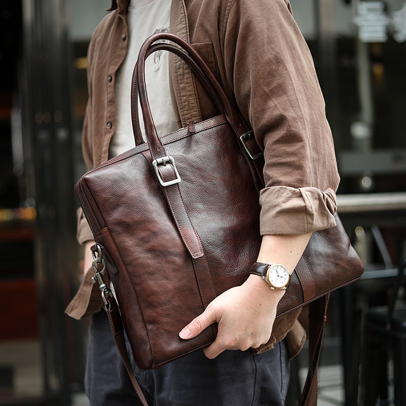 天然牛革ビジネスバッグ/レザーハンドバッグ-ST5039876HD