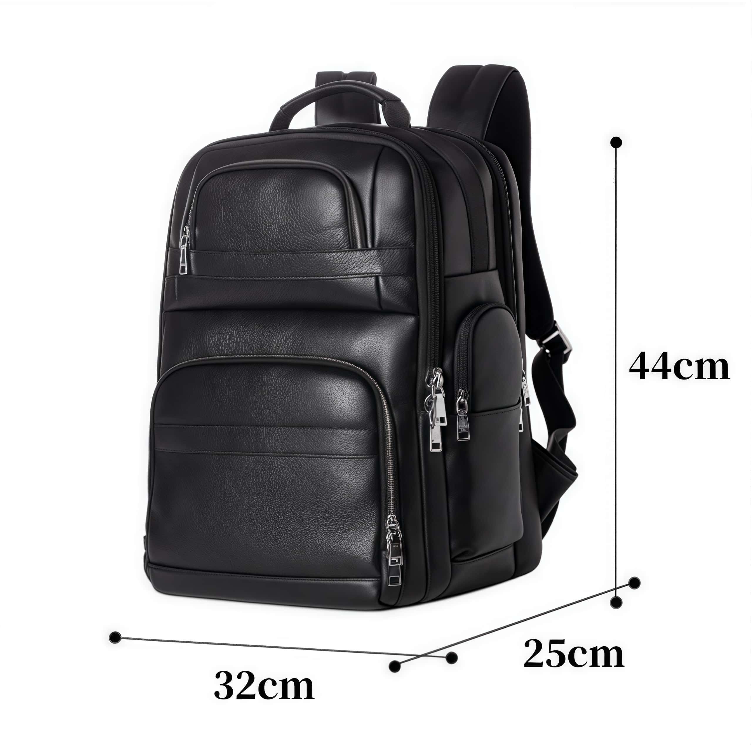 大容量牛革ダブルショルダーリュック｜大容量設計・通勤・旅行対応