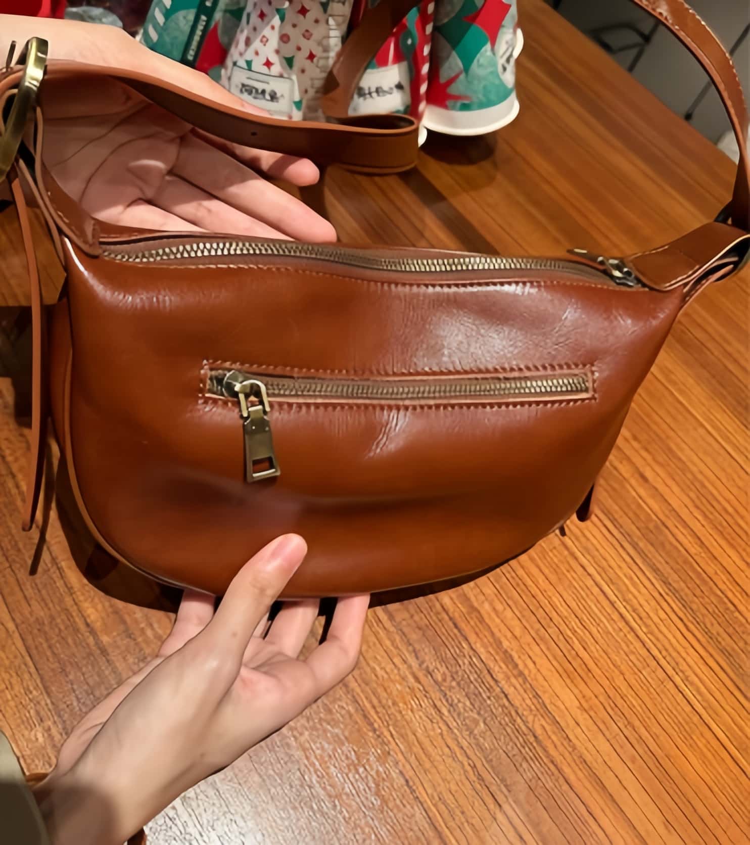 5色レザーバッグ|植物鞣し牛革ショルダーバッグ|サコッシュ|クロスボディバッグ