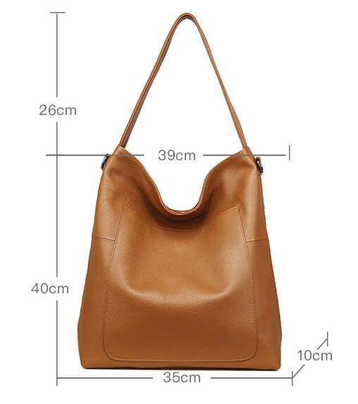 ミニマリズム スタイル ！•カラメル|黒|2色•厚手で柔らかめの天然牛革のトートバッグ