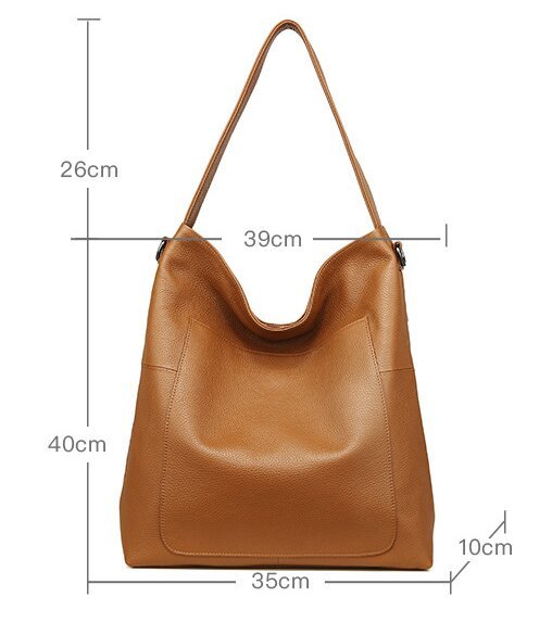 ミニマリズム スタイル ！•カラメル|黒|2色•厚手で柔らかめの天然牛革のトートバッグ