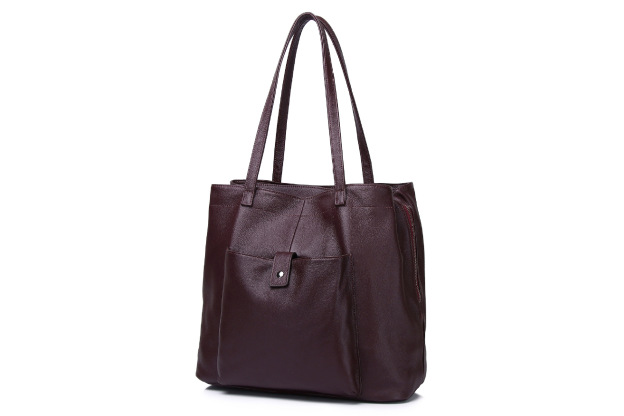 NEW ! •優雅な気質•茶|黒|グレー•高品質な厚手な天然軟めな牛革ハンドバッグ•牛革トートバッグ