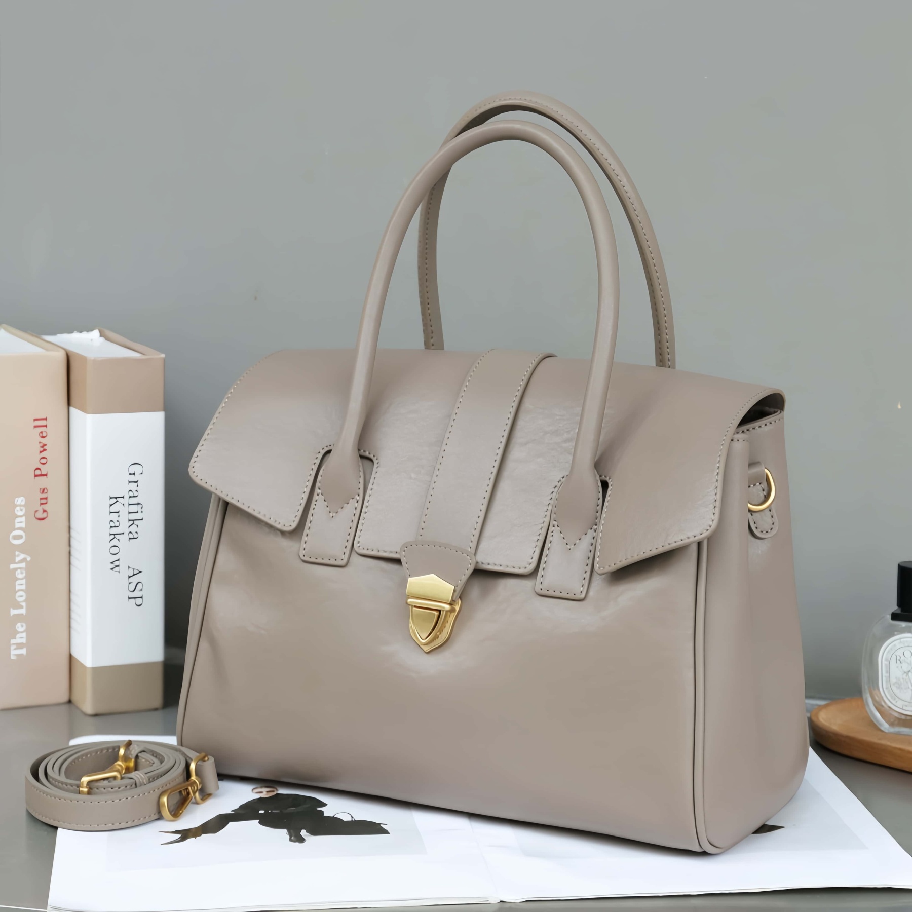 新作！•高級感•3WAY•6色•太めの植物鞣な天然軟牛革ハンドバッグ•牛革斜ショルダーバッグ