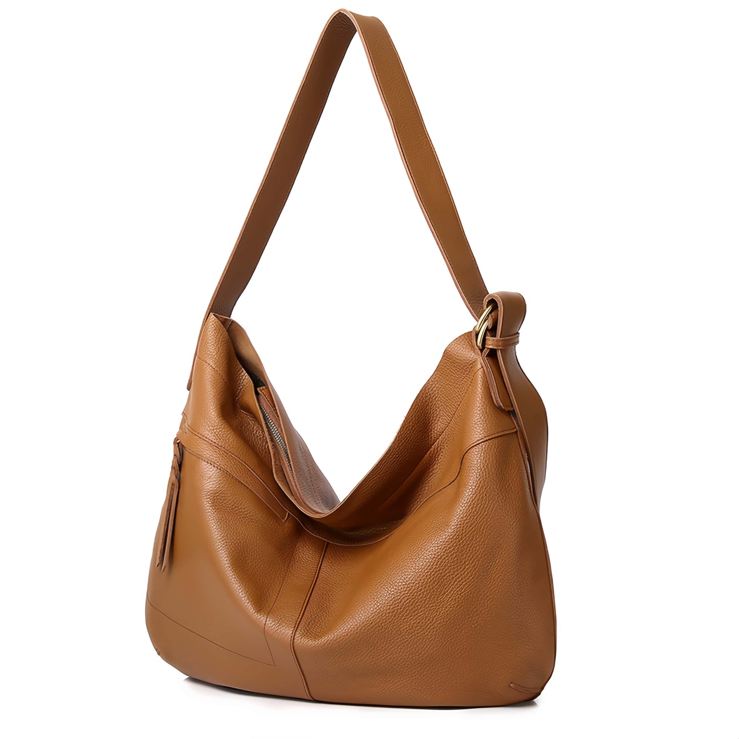 厚手で心地よい手触り•茶|黒|カラメル•天然牛革ショルダーバッグ•牛革肩がけかばんバッグ